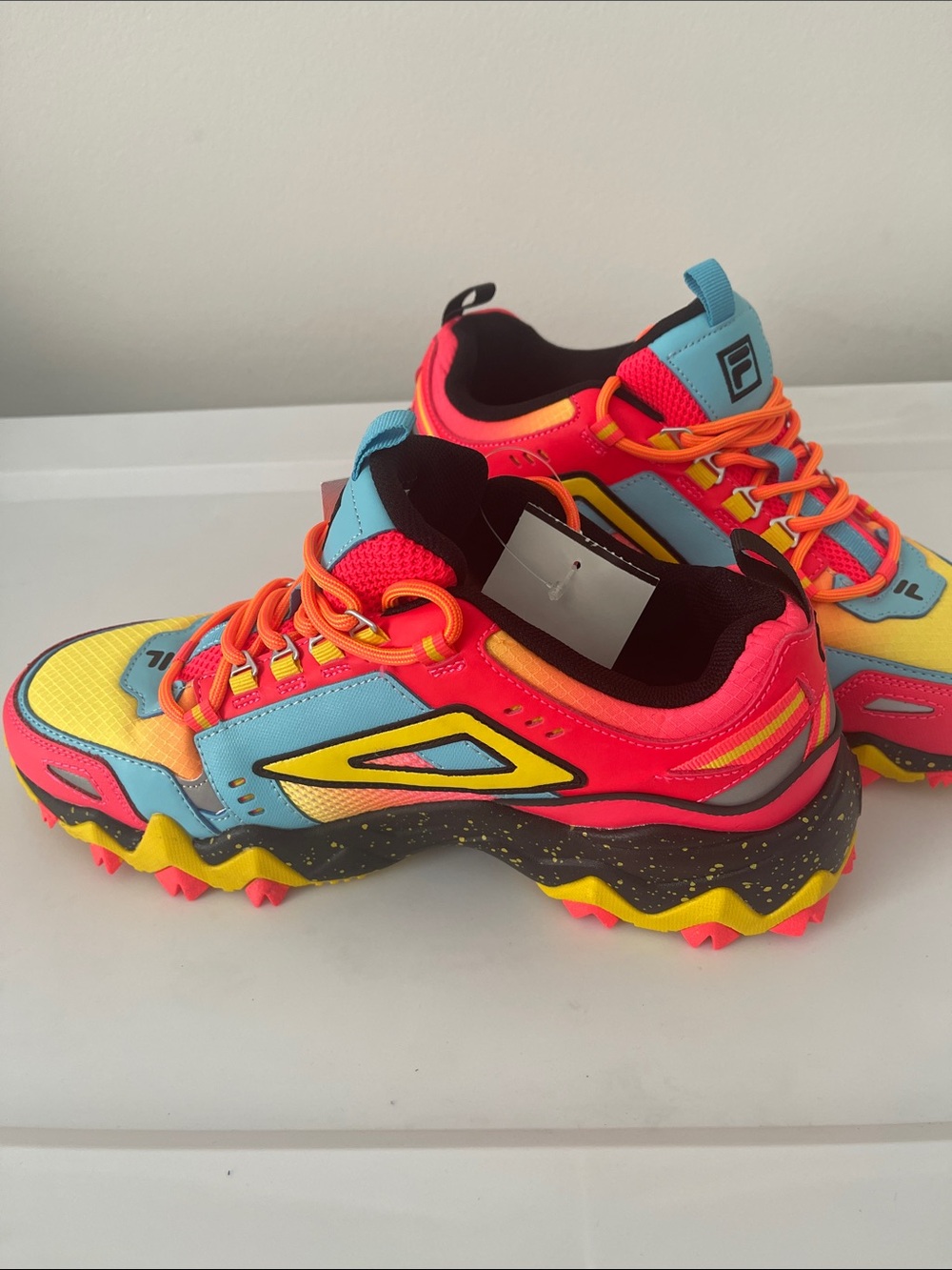 FILA woman Multicolor Trail Sneaker - Neon Pink/Yellow/Blue - Picture 3 of 6